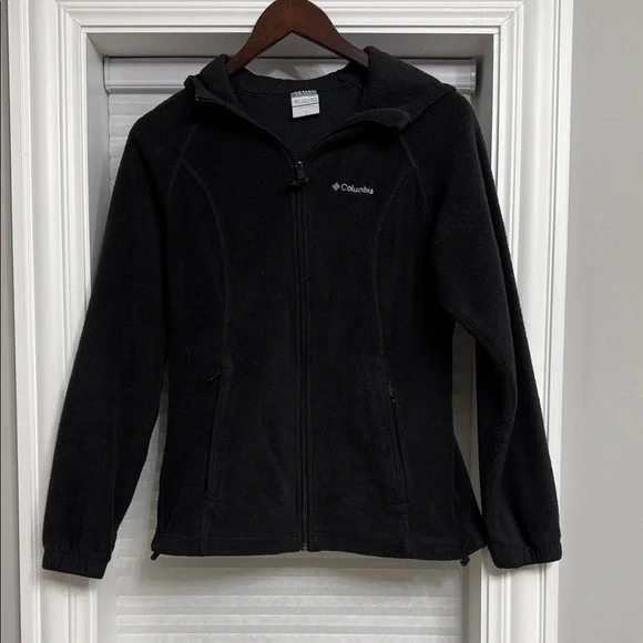 Columbia Black Full-Zip Fleece Hooded Jacket - Picture 1 of 4